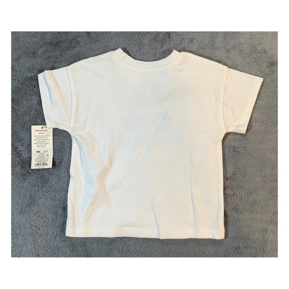 Cat & Jack Baby T-Shirt‎ 18M White Future So Bright Sunglasses Graphic Tee NWT